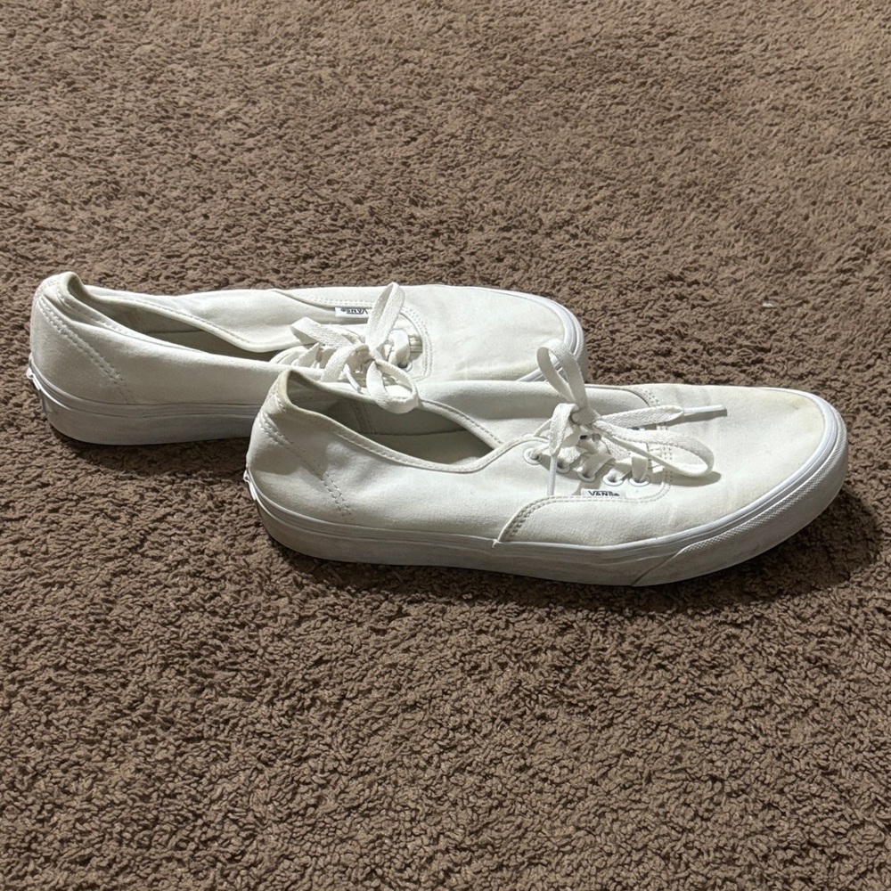 Men's White Canvas Vans Sneakers